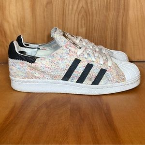 Womens 6.5 Adidas Superstar 80s Sneakers Primeknit White CCKC1315